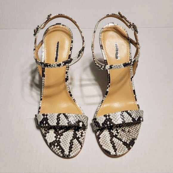 Guess Kabelle Faux Python Ankle Strap Stiletto Heels Black Gray 6.5 - Picture 4 of 10